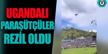 Uganda’lı paraşütçüler seyircilerin üzerine düştü