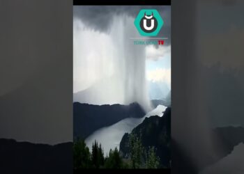 Avusturya’daki Millstatt Gölü Üzerinde Patlayan Yağmur Bulutu İzleyenleri Hayrete Düşürdü #shorts